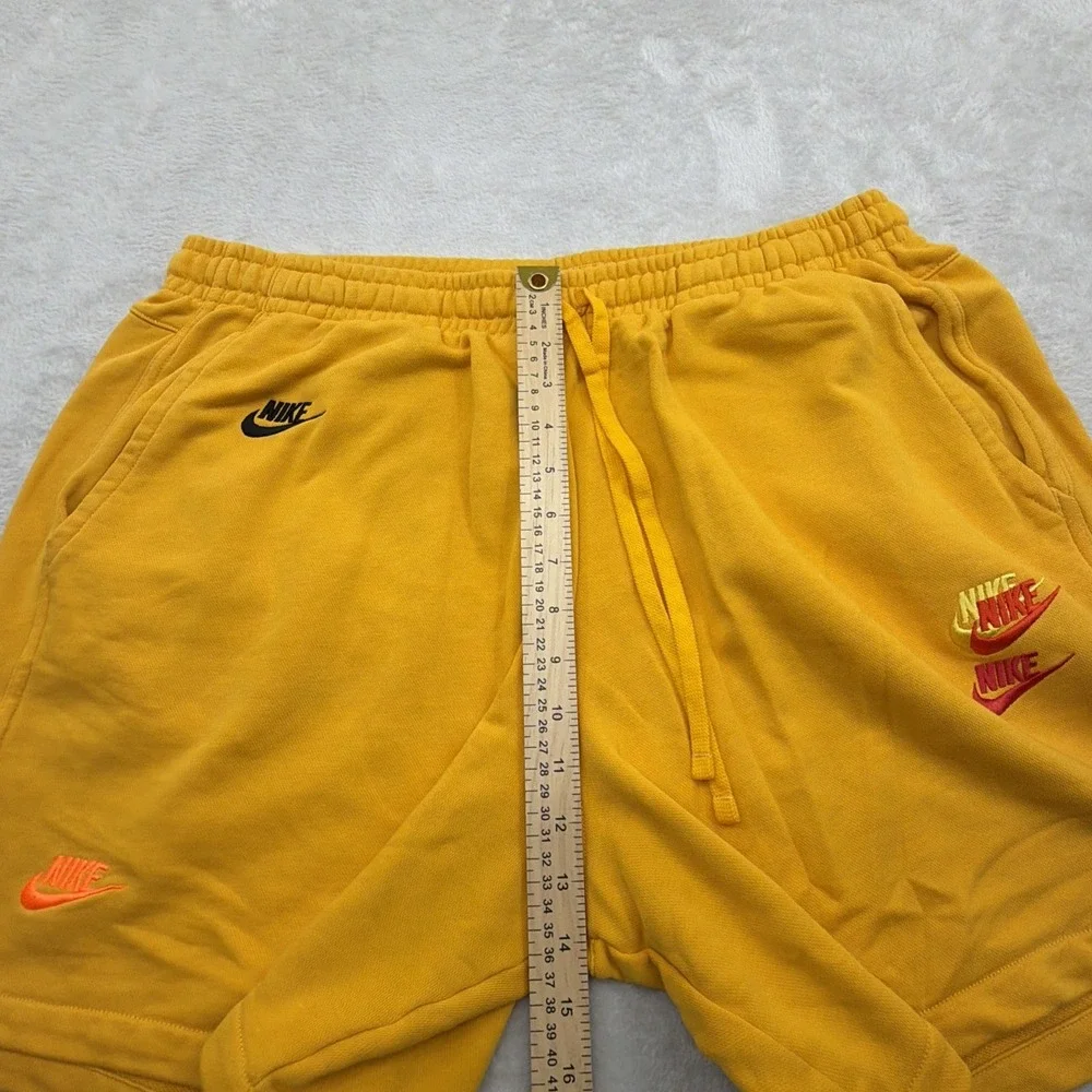 Y2K‎ Nike Sweat Shorts Multi Swoosh Sportswear Fleece Training Men's XXL Yellow